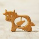 Wooden Baby teether Toy Cow and Milk