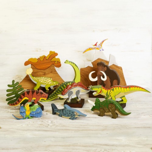Wooden Dinosaurs Toy Set