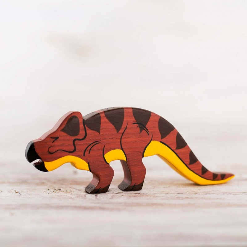 Wooden protoceratops toy
