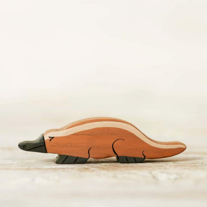 Wooden toy platypus figurine