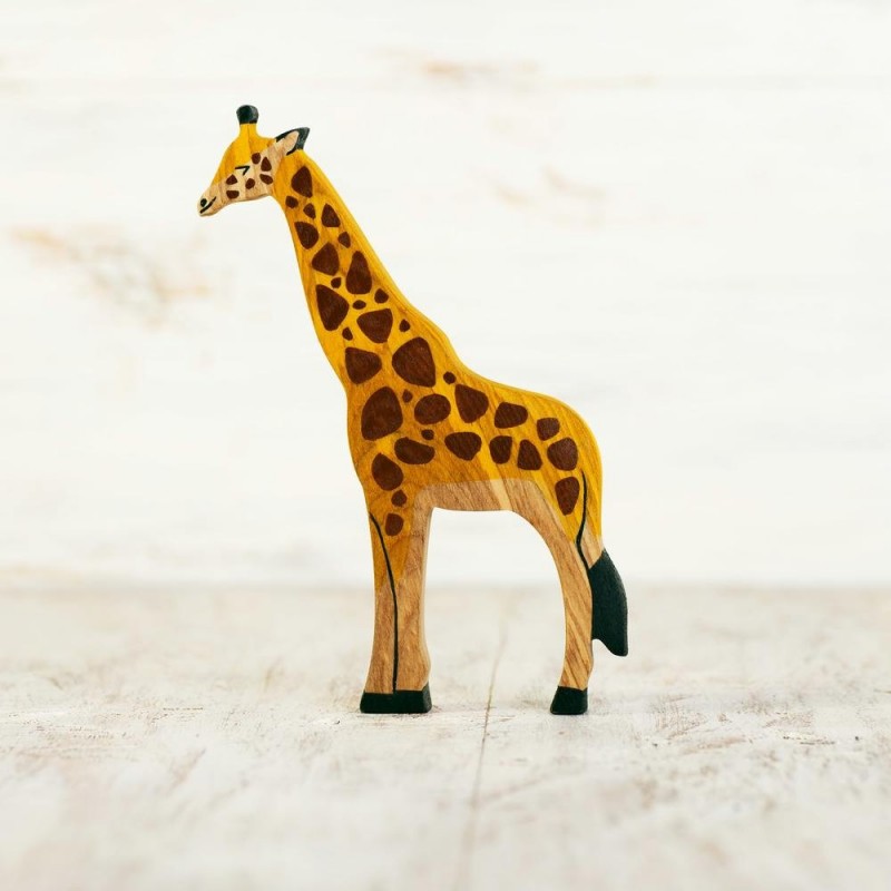 Wooden toy giraffe figurine
