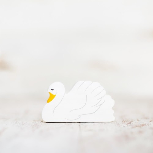 Wooden toy swan figurine
