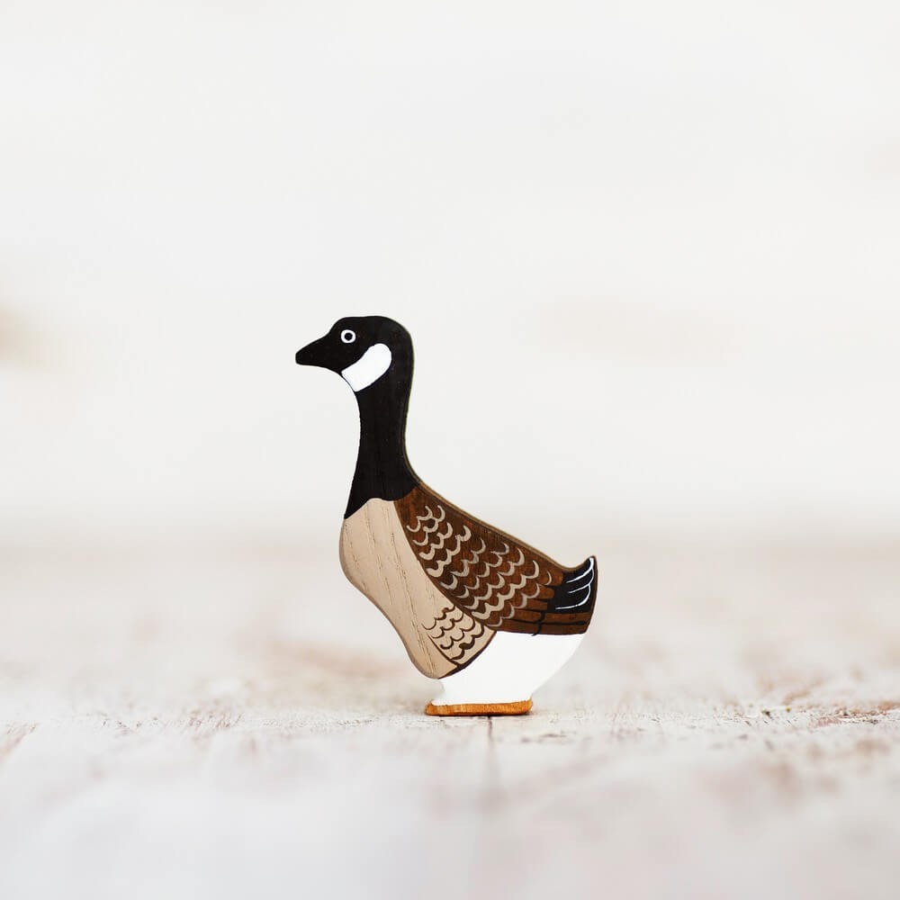 Wooden Canadian Goose Figurine - WoodenCaterpillar Toys
