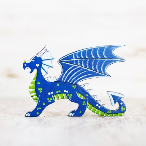 Wooden Blue Dragon Toy