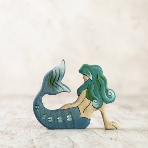 Wooden Mermaid figurine