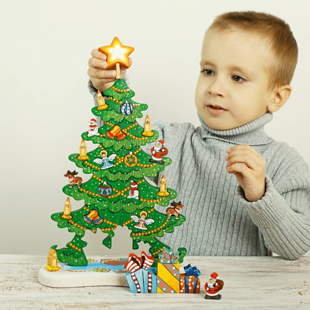 Christmas Tree Figurine WoodenCaterpillar Toys