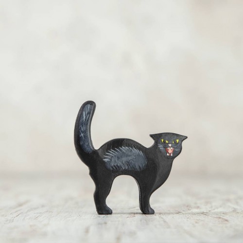 Wooden Black Cat Toy Halloween Decor