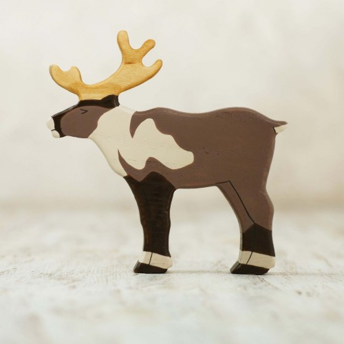 Wooden arctic reindeer toy