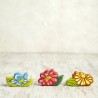 Wooden flowers figurine set