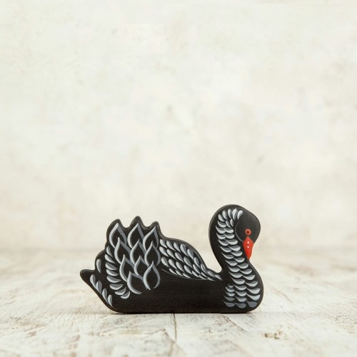 Wooden toy Australian black swan figurine