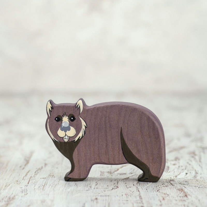 Wooden toy Wombat figurine