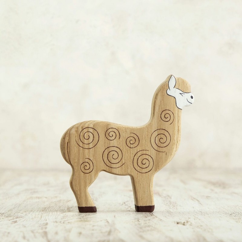 Wooden alpaca toy
