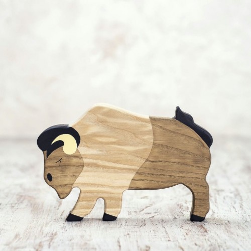 Wooden Bison Toy