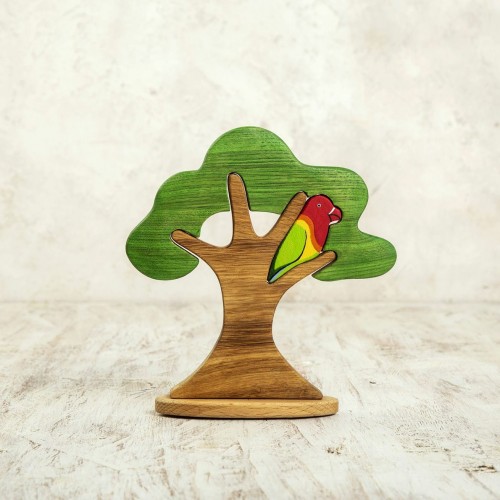 Wooden Tree With a Parrot