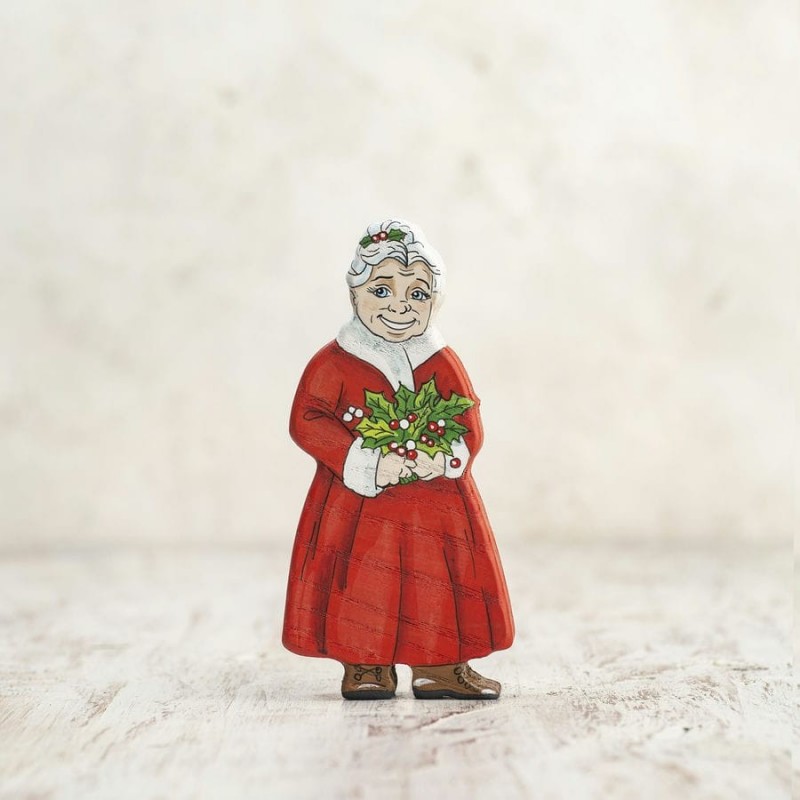 Wooden Mrs.Clause Santa's wife Christmas toy