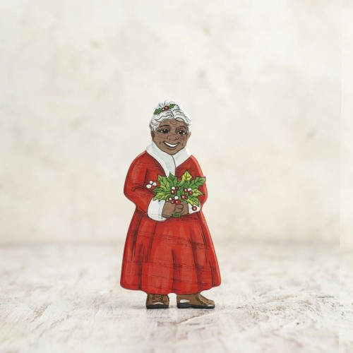 Wooden Mrs.Claus Afro-American