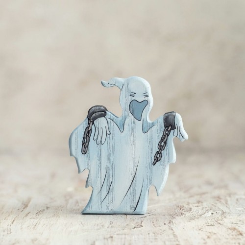 Handcrafted Wooden Ghost Toy - Ethereal Spirit & Classic Spooky Decor