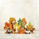 Handcrafted Wooden Fall Tree Set with Autumn Trees and Bush – Perfect Seasonal Home Décor or Nature Table Display