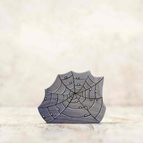 Wooden Dewdrop Covered Spider Web Toy