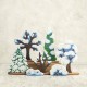 Charming Hand-Painted Wooden Winter Bush Toy - Eco-Friendly Children's Nature Play - Seasonal Montessori Decor